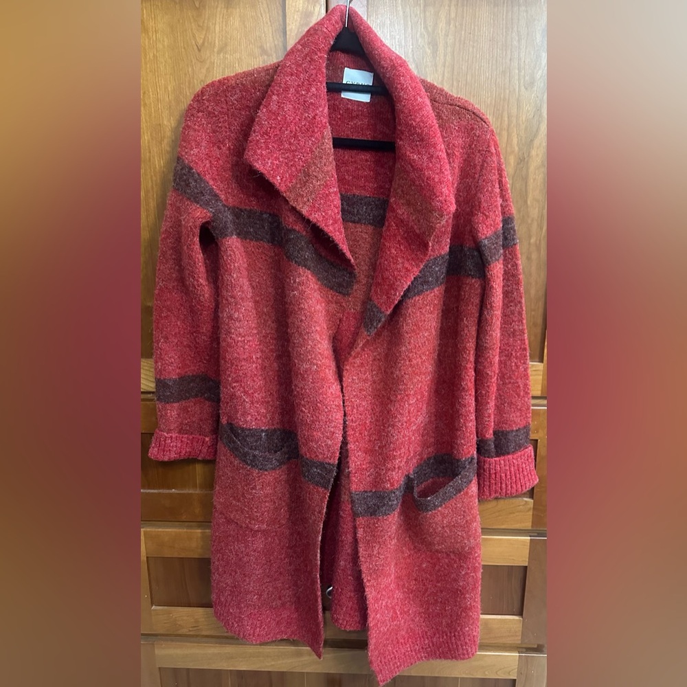 Cyrus Red striped Women's Cardigan
